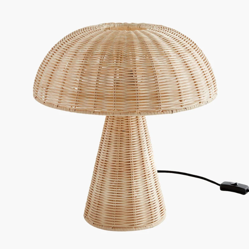 Lampe à Poser Champignon en Rotin