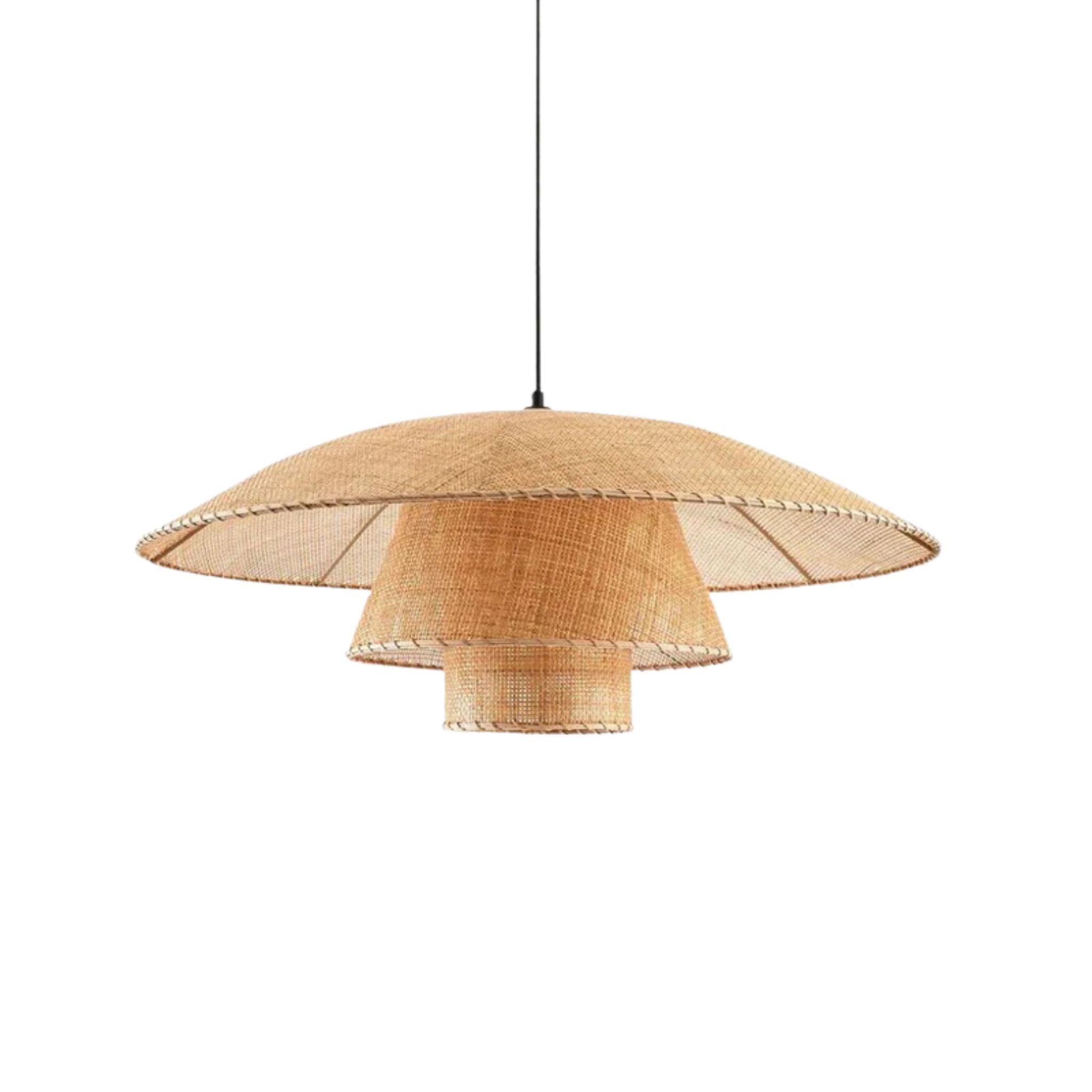 Suspension Ombrelle Rotin Naturel