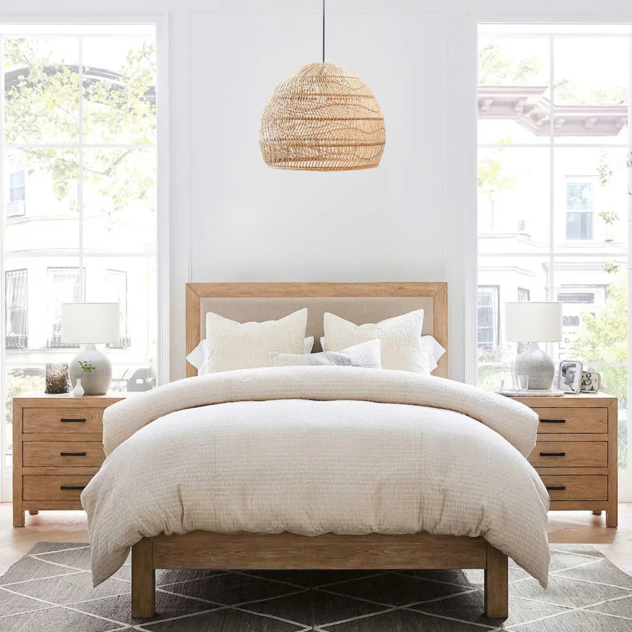 Suspension Cloche Rotin Naturel