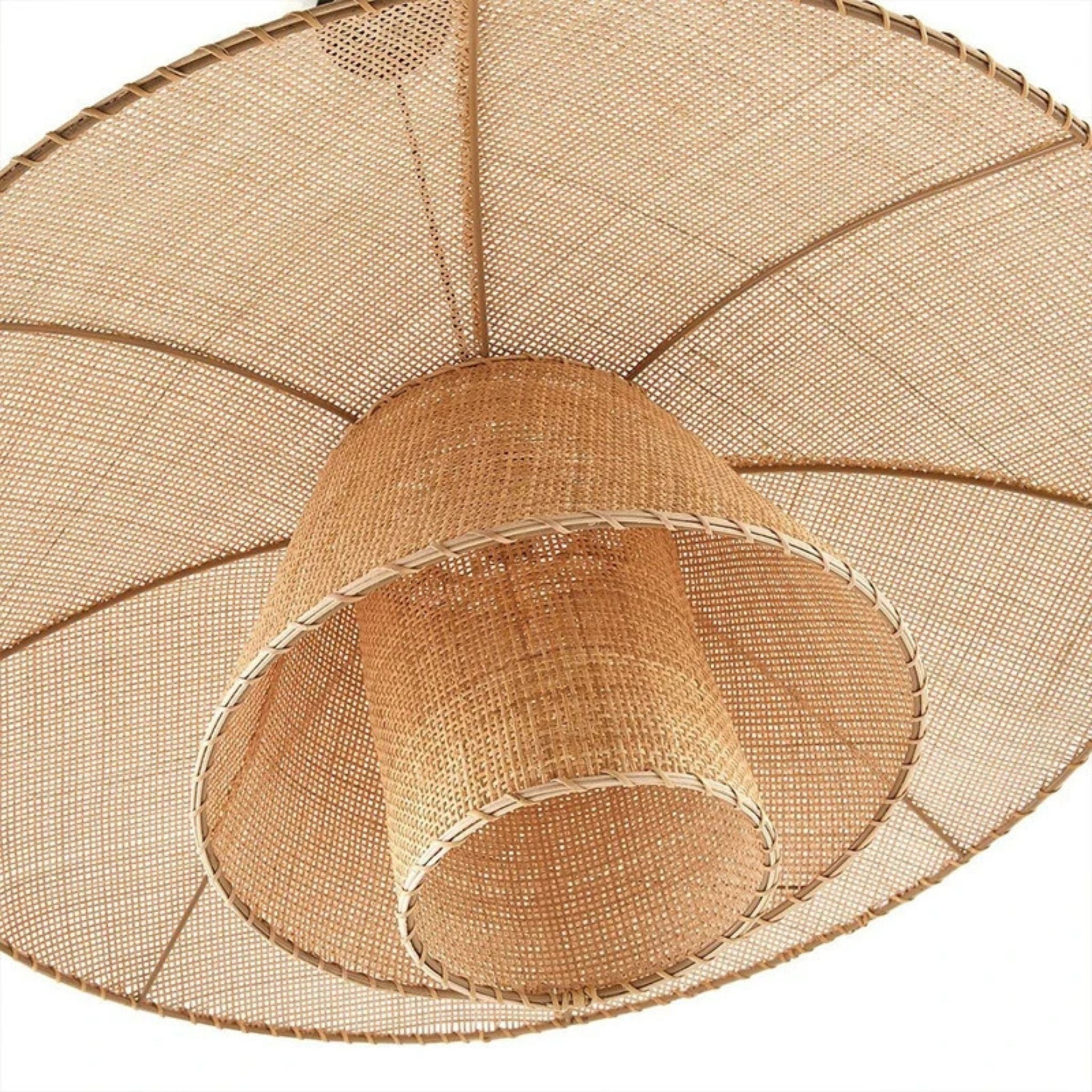 Suspension Ombrelle Rotin Naturel