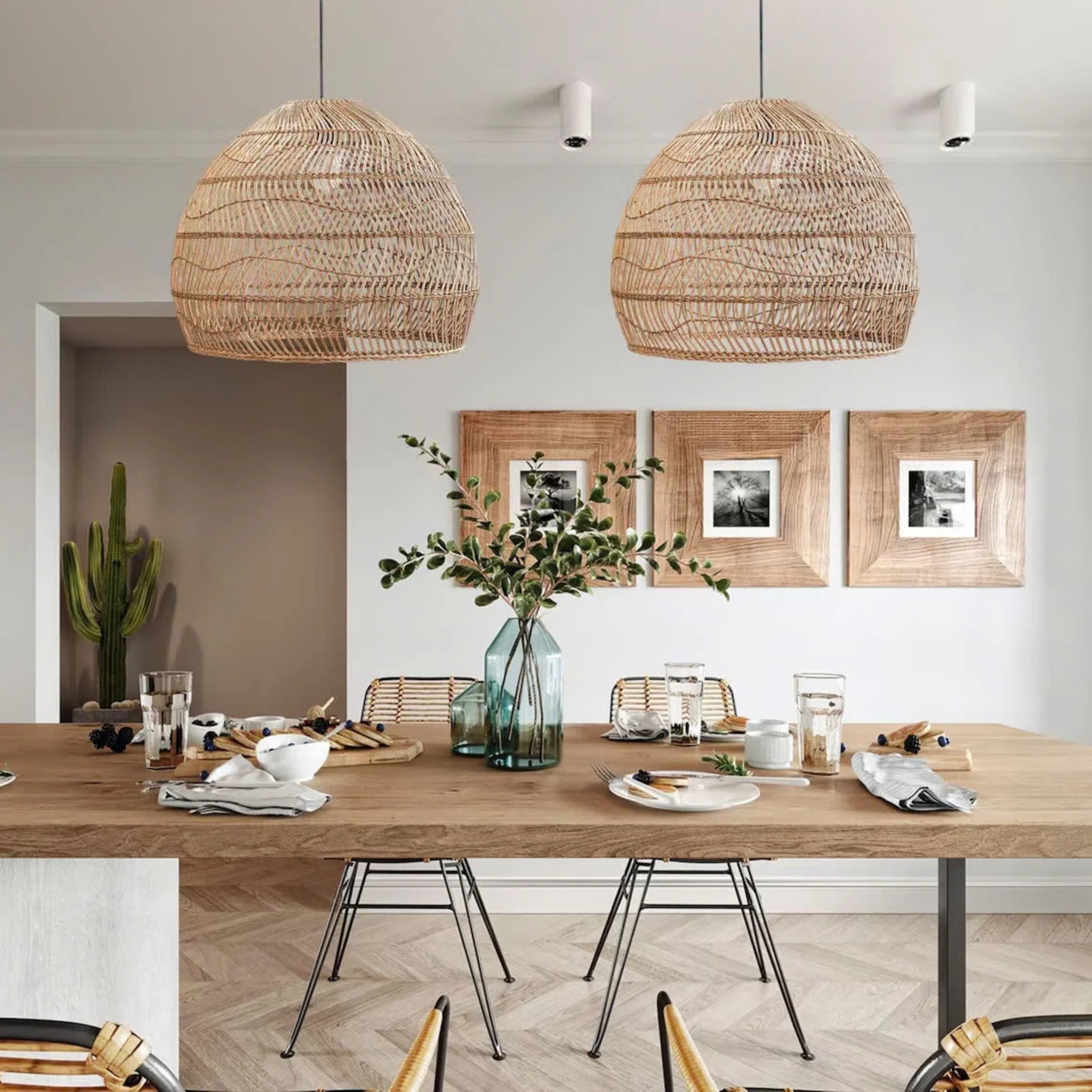 Suspension Cloche Rotin Naturel