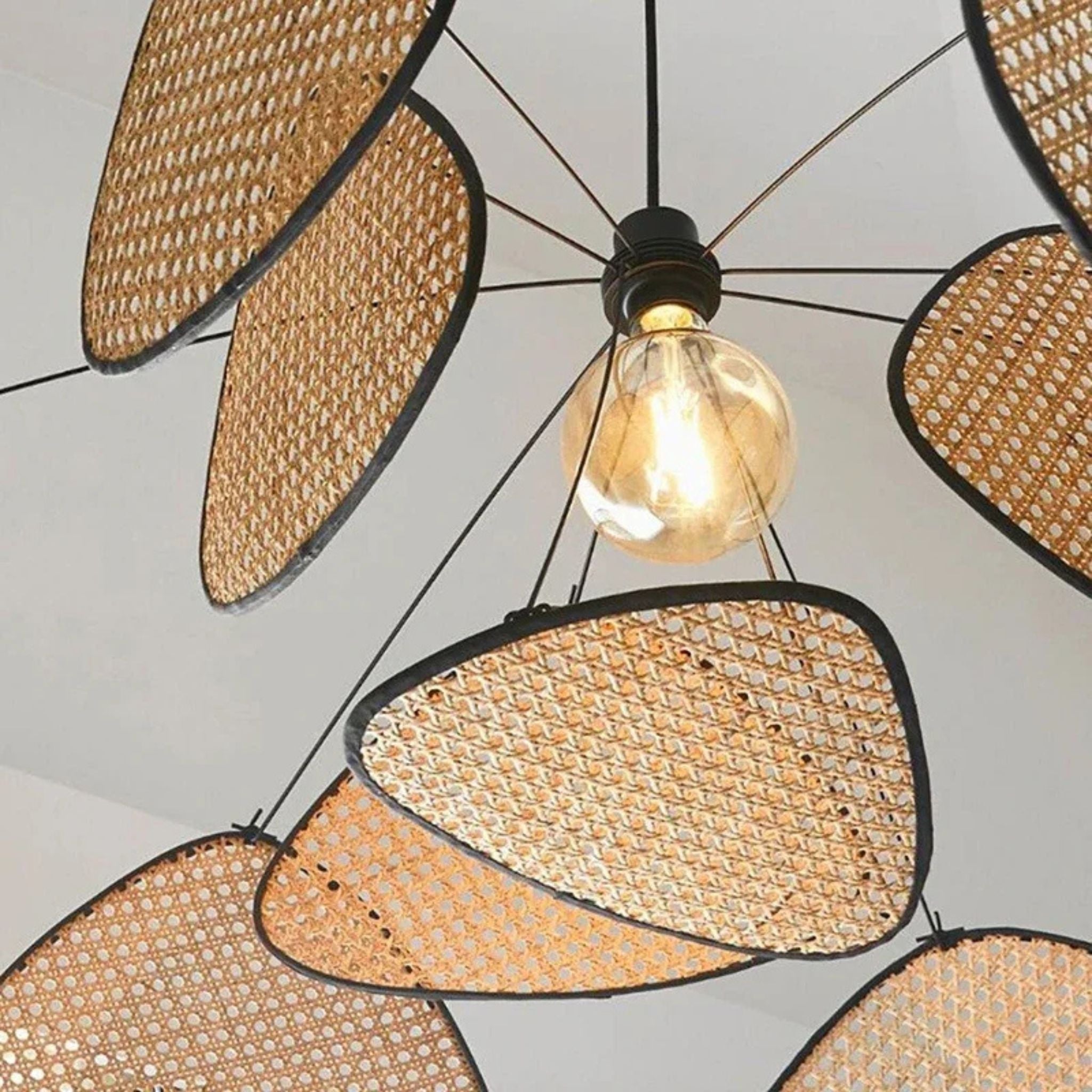 Suspension Galets Rotin Naturel